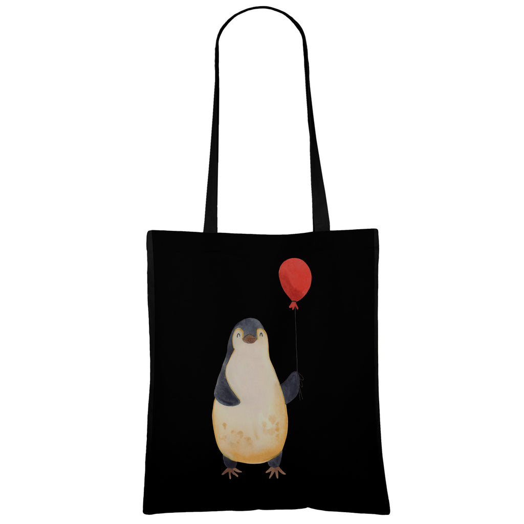 Tragetasche Pinguin Luftballon Beuteltasche, Beutel, Einkaufstasche, Jutebeutel, Stoffbeutel, Pinguin, Pinguine, Luftballon, Tagträume, Lebenslust, Geschenk Freundin, Geschenkidee, beste Freundin, Motivation, Neustart, neues Leben, Liebe, Glück