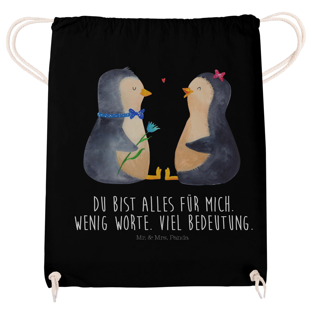 Sportbeutel Pinguin Pärchen Turnbeutel, Beutel, Sporttasche, Tasche, Stoffbeutel, Pinguin, Pinguine, Liebe, Liebespaar, Liebesbeweis, Liebesgeschenk, Verlobung, Jahrestag, Hochzeitstag, Hochzeit, Hochzeitsgeschenk, große Liebe, Traumpaar