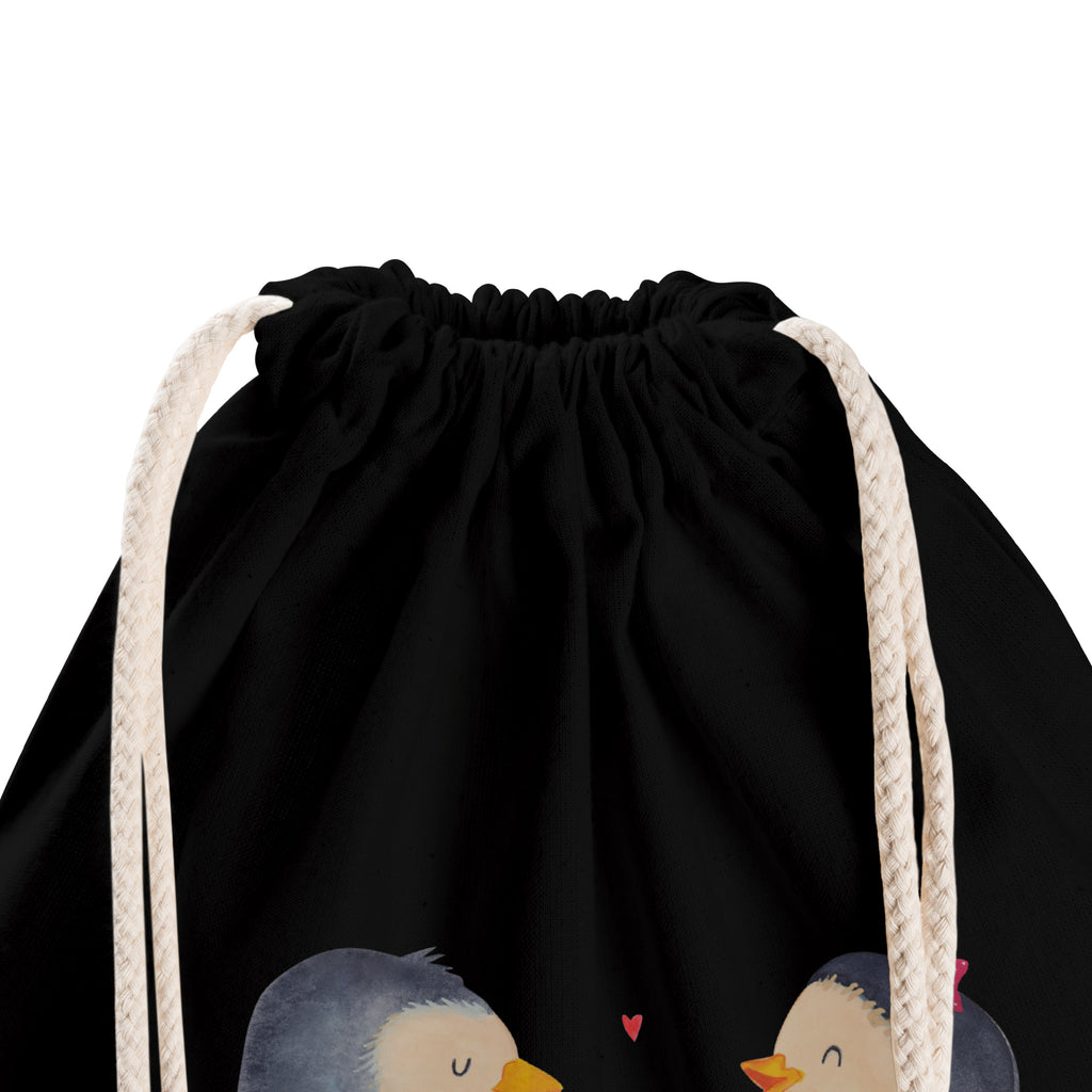 Sportbeutel Pinguin Pärchen Turnbeutel, Beutel, Sporttasche, Tasche, Stoffbeutel, Pinguin, Pinguine, Liebe, Liebespaar, Liebesbeweis, Liebesgeschenk, Verlobung, Jahrestag, Hochzeitstag, Hochzeit, Hochzeitsgeschenk, große Liebe, Traumpaar