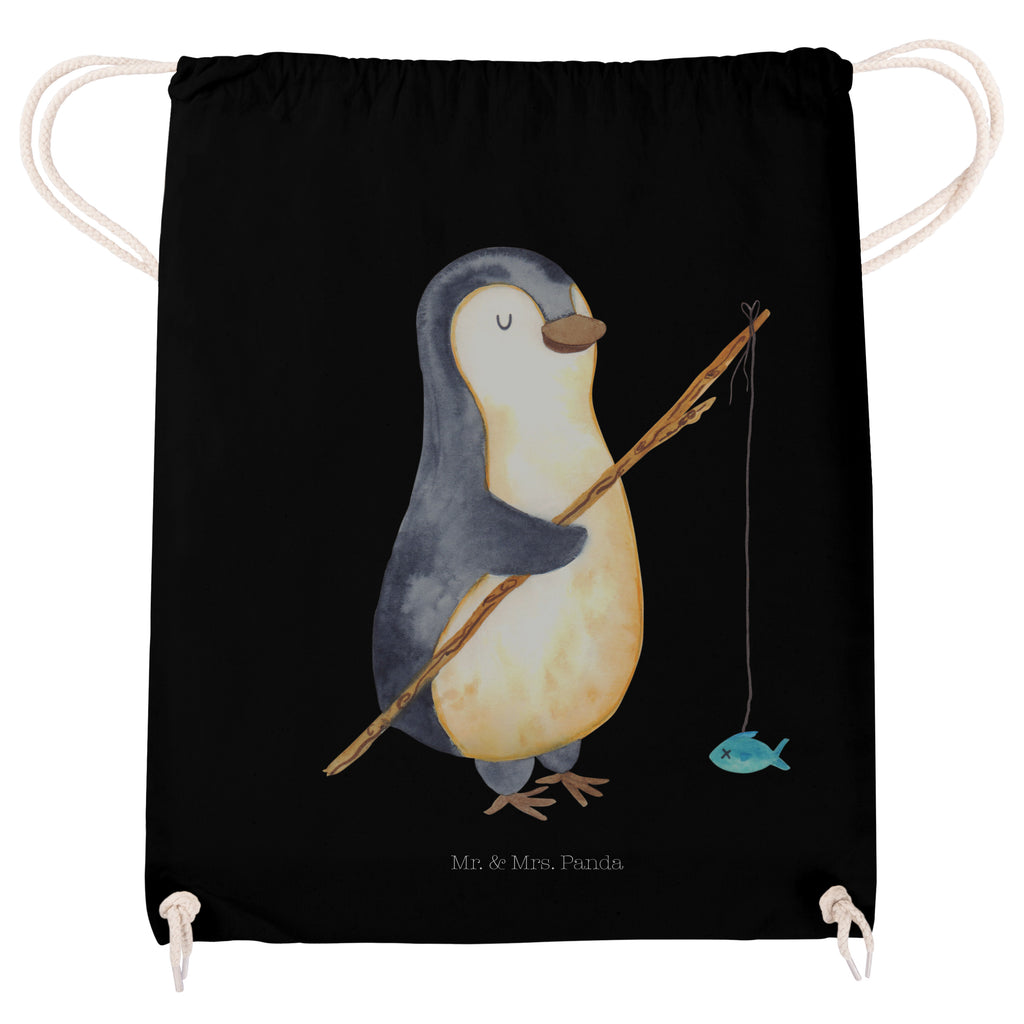 Sportbeutel Pinguin Angler Turnbeutel, Beutel, Sporttasche, Tasche, Stoffbeutel, Pinguin, Pinguine, Angeln, Angler, Tagträume, Hobby, Plan, Planer, Tagesplan, Neustart, Motivation, Geschenk, Freundinnen, Geschenkidee, Urlaub, Wochenende