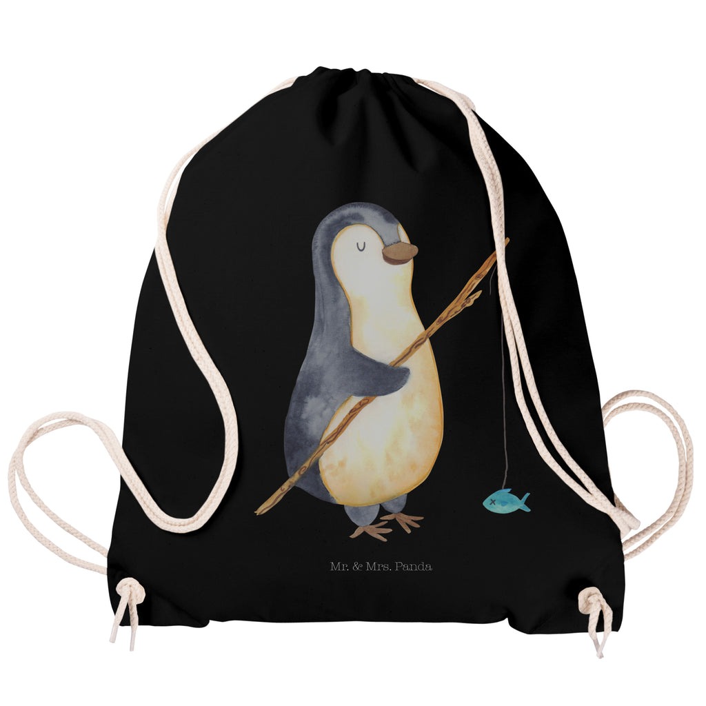 Sportbeutel Pinguin Angler Turnbeutel, Beutel, Sporttasche, Tasche, Stoffbeutel, Pinguin, Pinguine, Angeln, Angler, Tagträume, Hobby, Plan, Planer, Tagesplan, Neustart, Motivation, Geschenk, Freundinnen, Geschenkidee, Urlaub, Wochenende