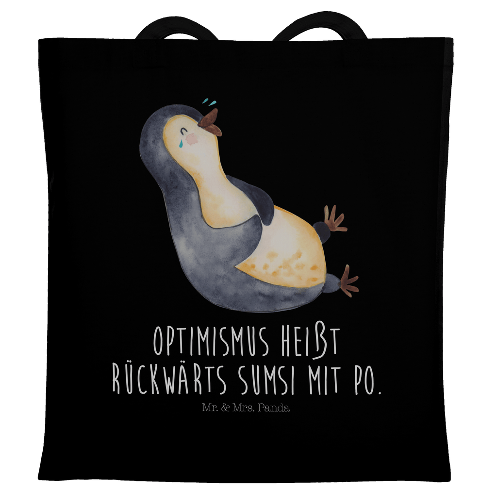 Tragetasche Pinguin lachend Beuteltasche, Beutel, Einkaufstasche, Jutebeutel, Stoffbeutel, Pinguin, Pinguine, lustiger Spruch, Optimismus, Fröhlich, Lachen, Humor, Fröhlichkeit