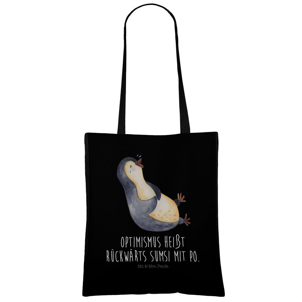 Tragetasche Pinguin lachend Beuteltasche, Beutel, Einkaufstasche, Jutebeutel, Stoffbeutel, Pinguin, Pinguine, lustiger Spruch, Optimismus, Fröhlich, Lachen, Humor, Fröhlichkeit