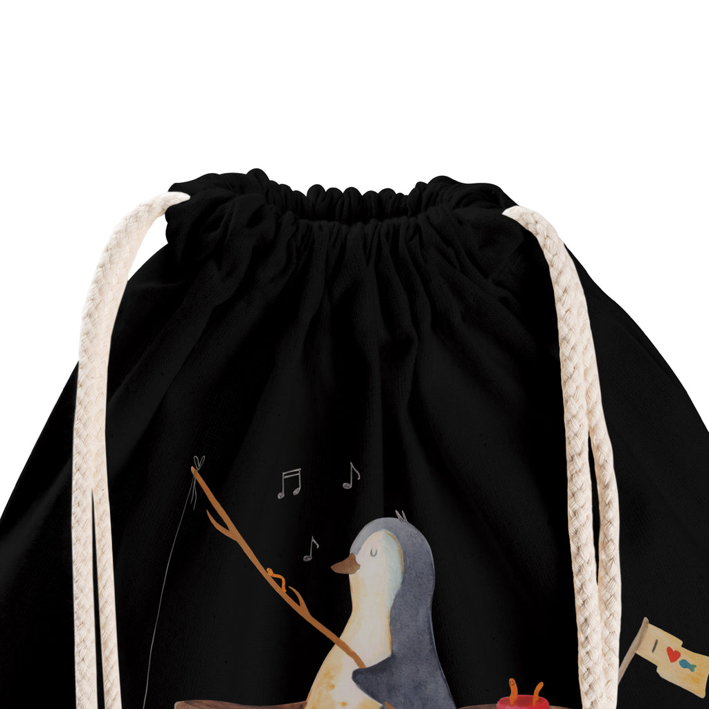 Sportbeutel Pinguin Angelboot Turnbeutel, Beutel, Sporttasche, Tasche, Stoffbeutel, Pinguin, Pinguine, Angeln, Boot, Angelboot, Lebenslust, Leben, genießen, Motivation, Neustart, Neuanfang, Trennung, Scheidung, Geschenkidee Liebeskummer