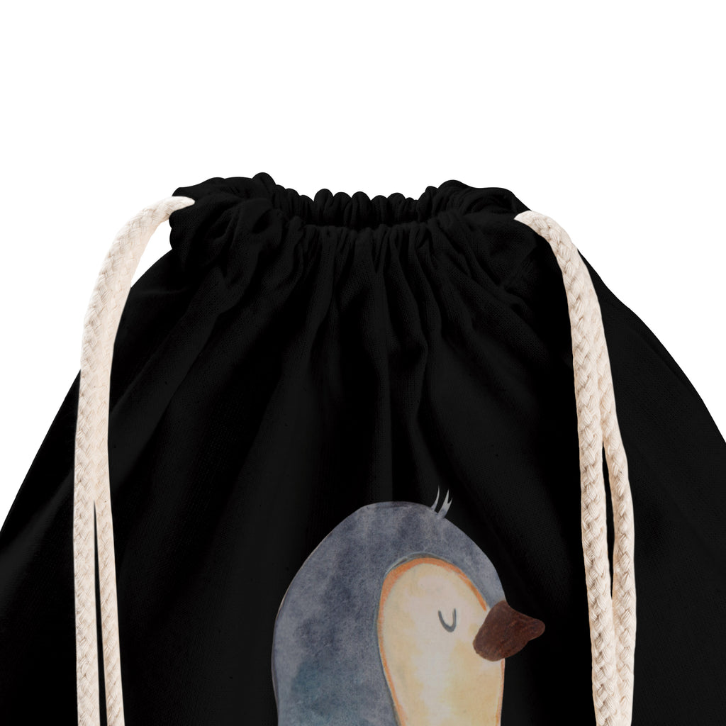 Sportbeutel Pinguin Buch Turnbeutel, Beutel, Sporttasche, Tasche, Stoffbeutel, Pinguin, Pinguine, Buch, Lesen, Bücherwurm, Nichtstun, Faulenzen, Ferien, Urlaub, Freizeit