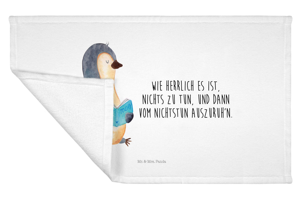 Gäste Handtuch Pinguin Buch Gästetuch, Reisehandtuch, Sport Handtuch, Frottier, Kinder Handtuch, Pinguin, Pinguine, Buch, Lesen, Bücherwurm, Nichtstun, Faulenzen, Ferien, Urlaub, Freizeit