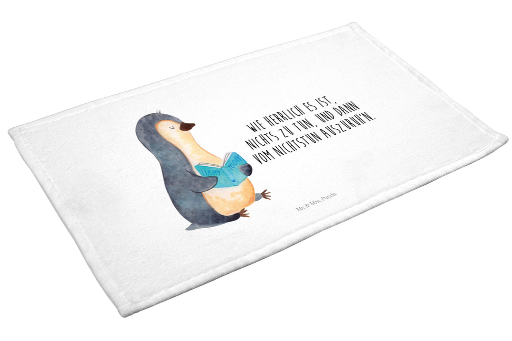 Gäste Handtuch Pinguin Buch Gästetuch, Reisehandtuch, Sport Handtuch, Frottier, Kinder Handtuch, Pinguin, Pinguine, Buch, Lesen, Bücherwurm, Nichtstun, Faulenzen, Ferien, Urlaub, Freizeit