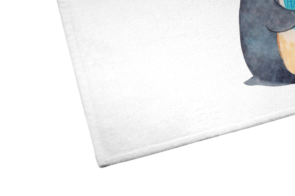 Gäste Handtuch Pinguin Buch Gästetuch, Reisehandtuch, Sport Handtuch, Frottier, Kinder Handtuch, Pinguin, Pinguine, Buch, Lesen, Bücherwurm, Nichtstun, Faulenzen, Ferien, Urlaub, Freizeit