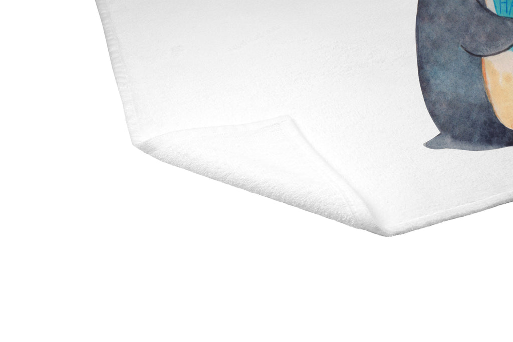 Gäste Handtuch Pinguin Buch Gästetuch, Reisehandtuch, Sport Handtuch, Frottier, Kinder Handtuch, Pinguin, Pinguine, Buch, Lesen, Bücherwurm, Nichtstun, Faulenzen, Ferien, Urlaub, Freizeit