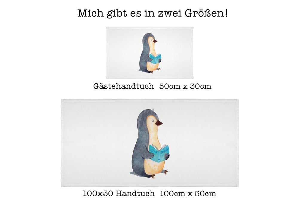 Gäste Handtuch Pinguin Buch Gästetuch, Reisehandtuch, Sport Handtuch, Frottier, Kinder Handtuch, Pinguin, Pinguine, Buch, Lesen, Bücherwurm, Nichtstun, Faulenzen, Ferien, Urlaub, Freizeit