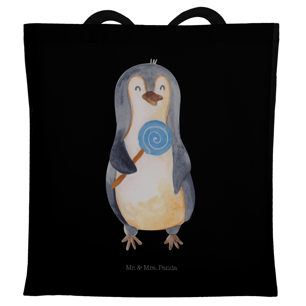 Tragetasche Pinguin Lolli Beuteltasche, Beutel, Einkaufstasche, Jutebeutel, Stoffbeutel, Pinguin, Pinguine, Lolli, Süßigkeiten, Blödsinn, Spruch, Rebell, Gauner, Ganove, Rabauke