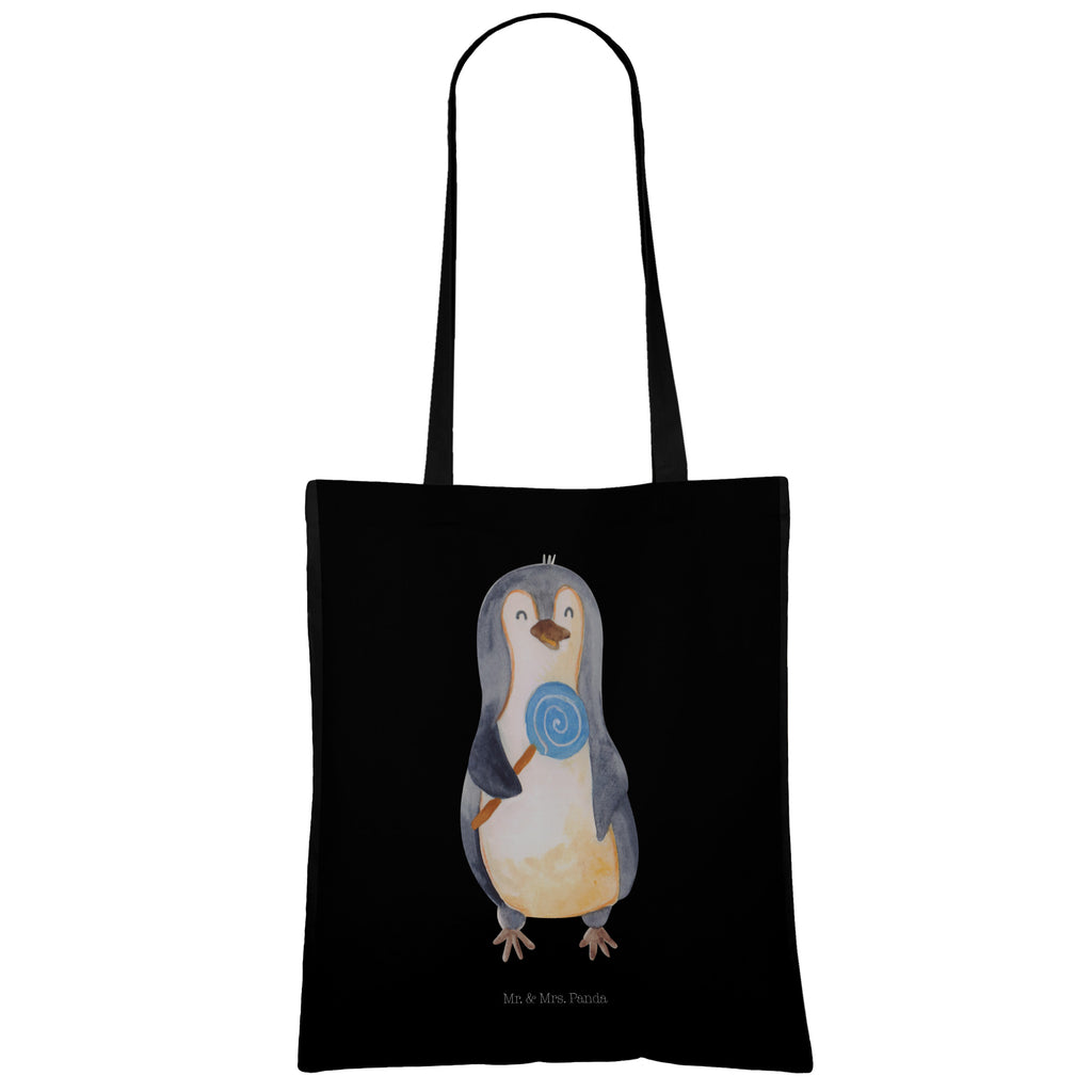 Tragetasche Pinguin Lolli Beuteltasche, Beutel, Einkaufstasche, Jutebeutel, Stoffbeutel, Pinguin, Pinguine, Lolli, Süßigkeiten, Blödsinn, Spruch, Rebell, Gauner, Ganove, Rabauke