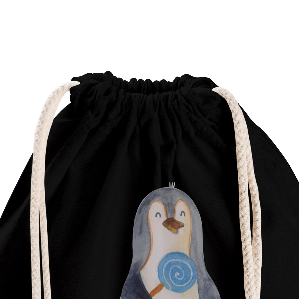 Sportbeutel Pinguin Lolli Turnbeutel, Beutel, Sporttasche, Tasche, Stoffbeutel, Pinguin, Pinguine, Lolli, Süßigkeiten, Blödsinn, Spruch, Rebell, Gauner, Ganove, Rabauke