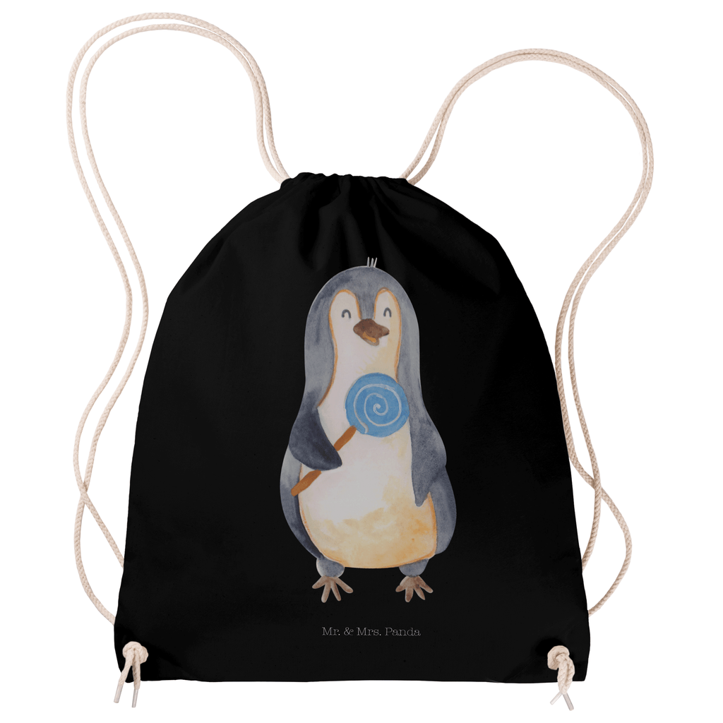 Sportbeutel Pinguin Lolli Turnbeutel, Beutel, Sporttasche, Tasche, Stoffbeutel, Pinguin, Pinguine, Lolli, Süßigkeiten, Blödsinn, Spruch, Rebell, Gauner, Ganove, Rabauke