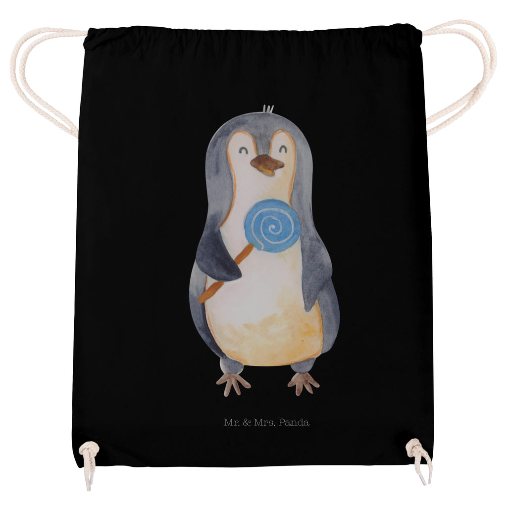Sportbeutel Pinguin Lolli Turnbeutel, Beutel, Sporttasche, Tasche, Stoffbeutel, Pinguin, Pinguine, Lolli, Süßigkeiten, Blödsinn, Spruch, Rebell, Gauner, Ganove, Rabauke