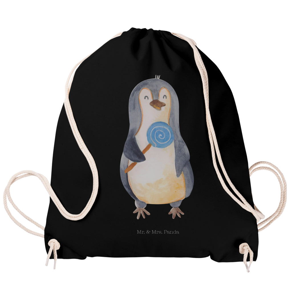 Sportbeutel Pinguin Lolli Turnbeutel, Beutel, Sporttasche, Tasche, Stoffbeutel, Pinguin, Pinguine, Lolli, Süßigkeiten, Blödsinn, Spruch, Rebell, Gauner, Ganove, Rabauke
