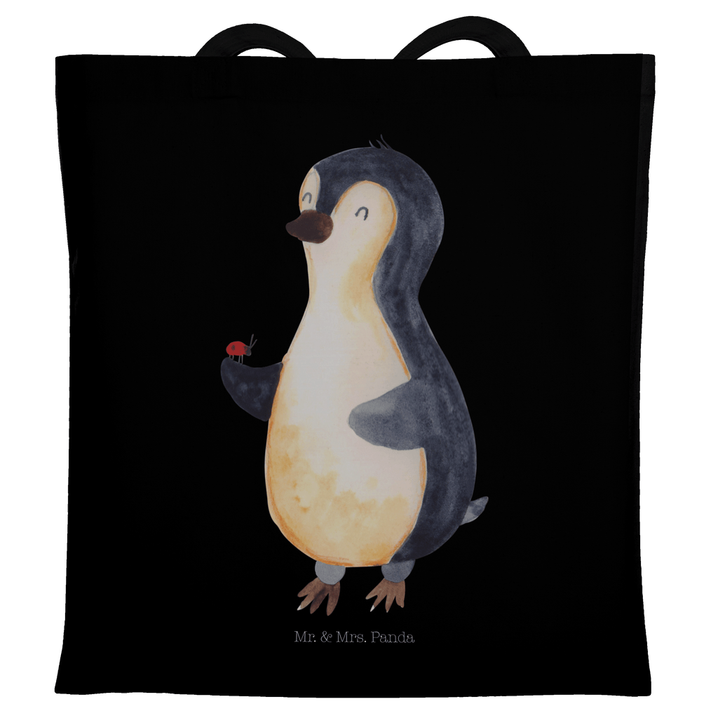 Tragetasche Pinguin Marienkäfer Beuteltasche, Beutel, Einkaufstasche, Jutebeutel, Stoffbeutel, Pinguin, Pinguine, Marienkäfer, Liebe, Wunder, Glück, Freude, Lebensfreude