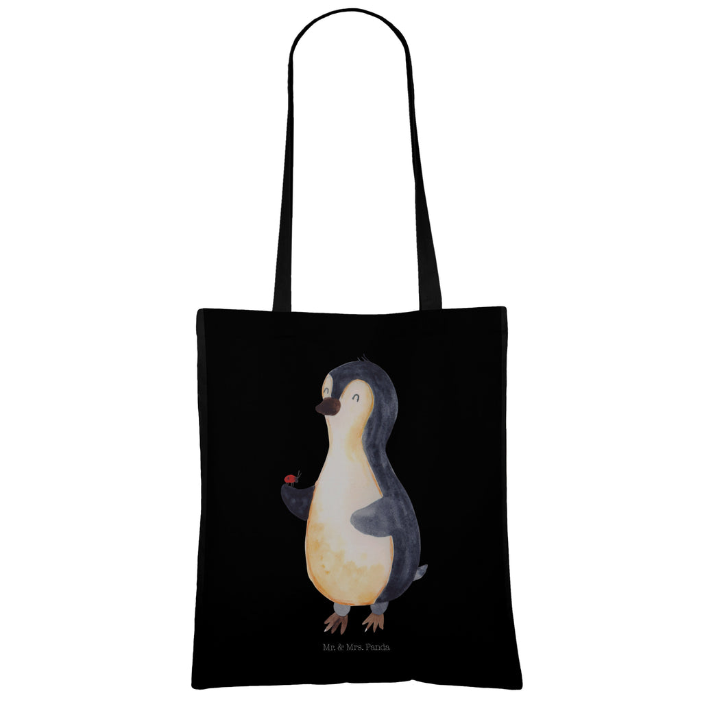 Tragetasche Pinguin Marienkäfer Beuteltasche, Beutel, Einkaufstasche, Jutebeutel, Stoffbeutel, Pinguin, Pinguine, Marienkäfer, Liebe, Wunder, Glück, Freude, Lebensfreude