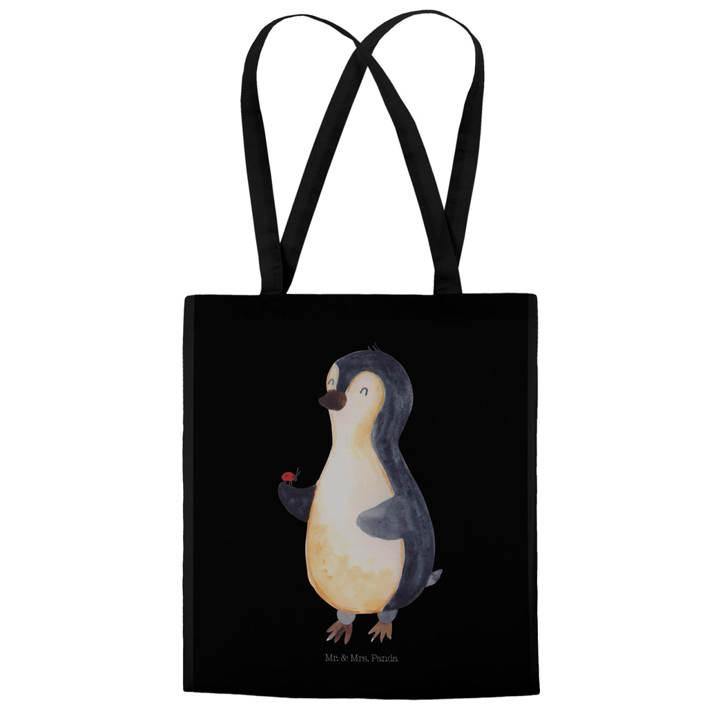 Tragetasche Pinguin Marienkäfer Beuteltasche, Beutel, Einkaufstasche, Jutebeutel, Stoffbeutel, Pinguin, Pinguine, Marienkäfer, Liebe, Wunder, Glück, Freude, Lebensfreude