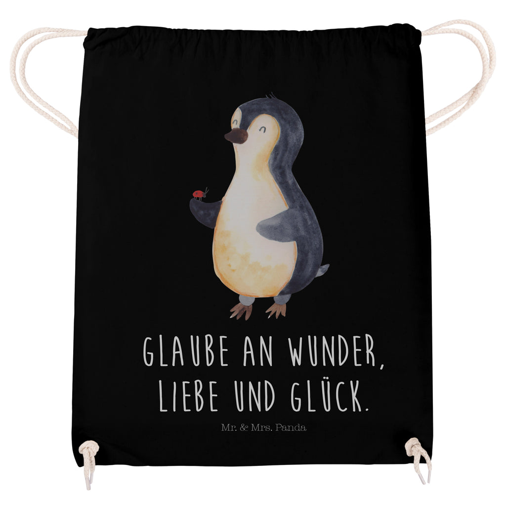 Sportbeutel Pinguin Marienkäfer Turnbeutel, Beutel, Sporttasche, Tasche, Stoffbeutel, Pinguin, Pinguine, Marienkäfer, Liebe, Wunder, Glück, Freude, Lebensfreude