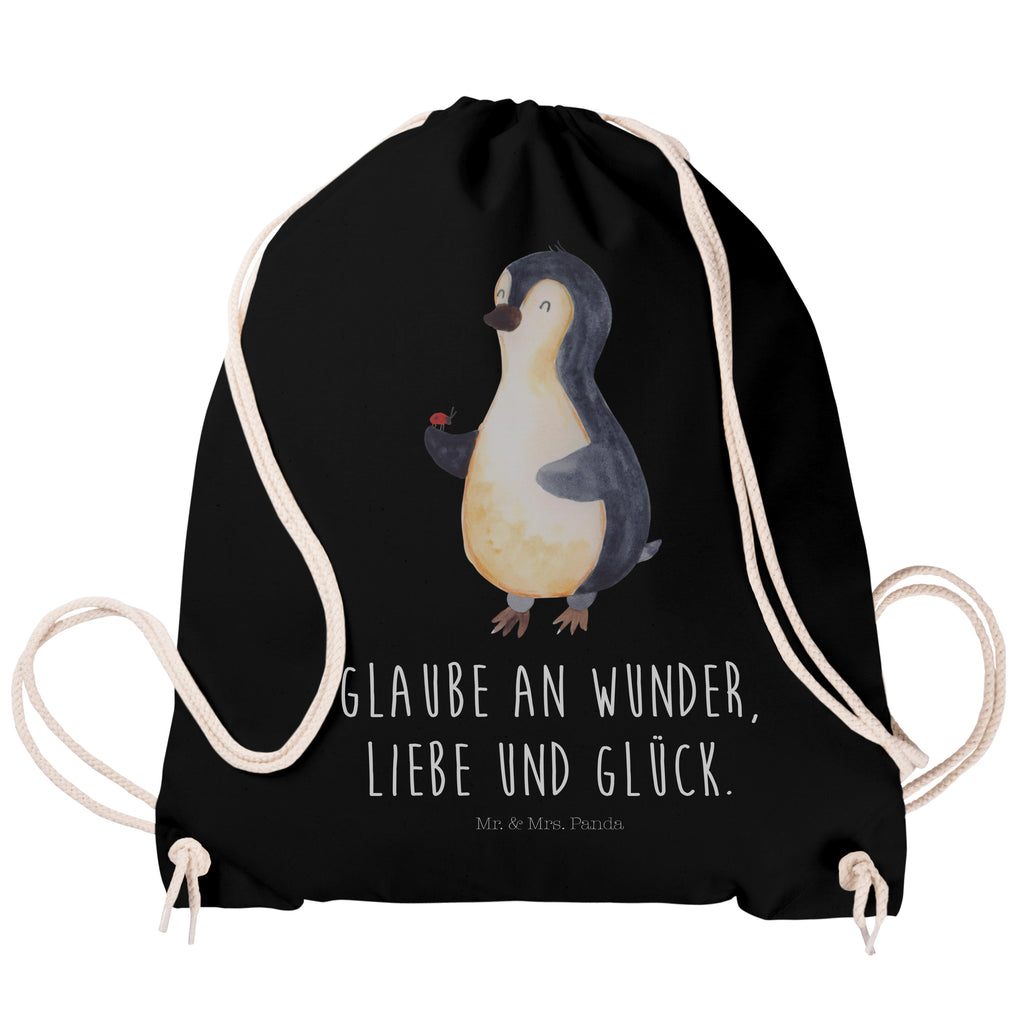 Sportbeutel Pinguin Marienkäfer Turnbeutel, Beutel, Sporttasche, Tasche, Stoffbeutel, Pinguin, Pinguine, Marienkäfer, Liebe, Wunder, Glück, Freude, Lebensfreude