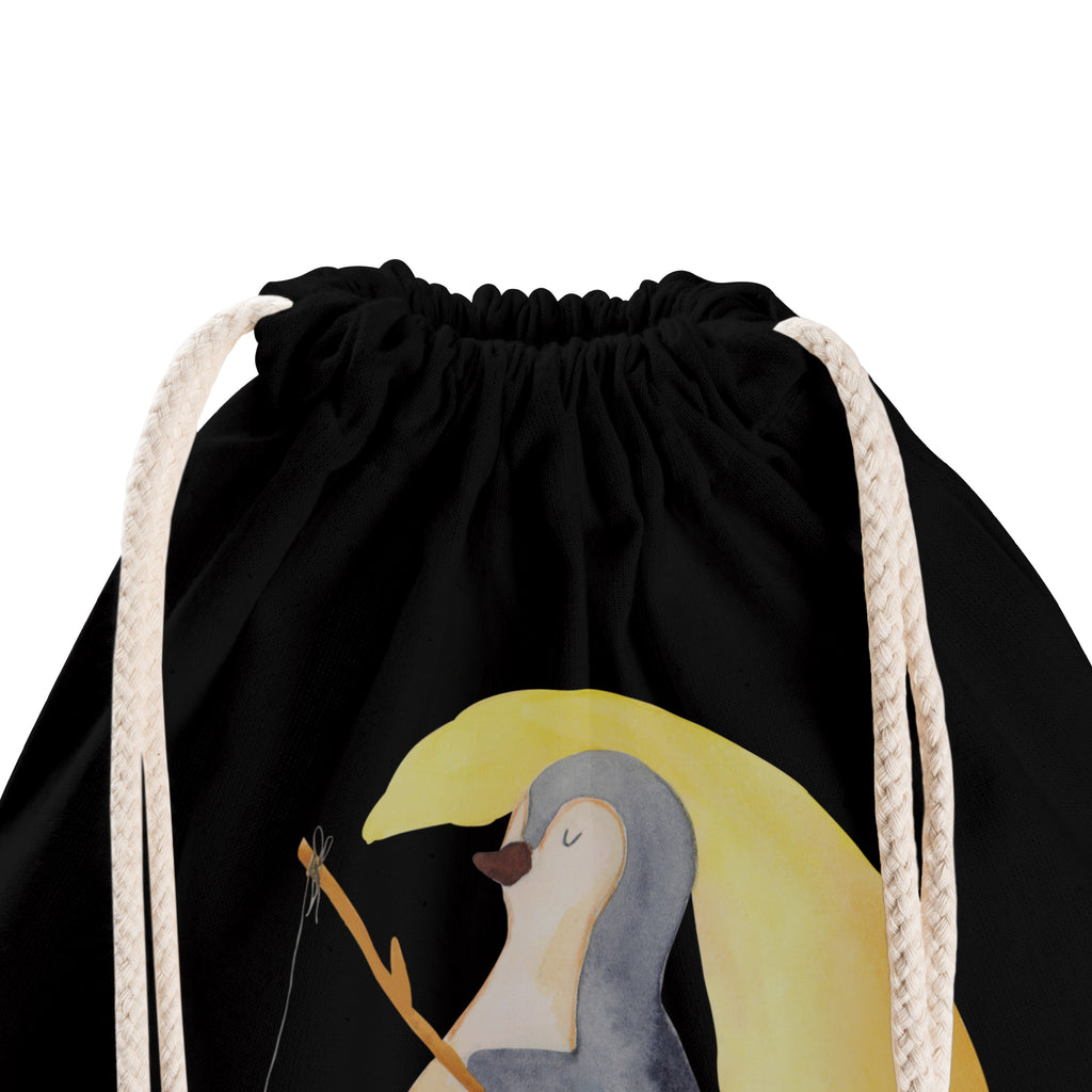 Sportbeutel Pinguin Mond Turnbeutel, Beutel, Sporttasche, Tasche, Stoffbeutel, Pinguin, Pinguine, Spruch, schlafen, Nachtruhe, Einschlafen, Schlafzimmer, Schlafstörungen, Gästezimmer