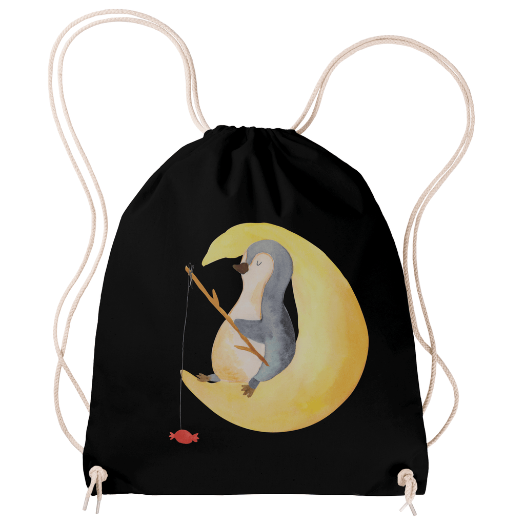 Sportbeutel Pinguin Mond Turnbeutel, Beutel, Sporttasche, Tasche, Stoffbeutel, Pinguin, Pinguine, Spruch, schlafen, Nachtruhe, Einschlafen, Schlafzimmer, Schlafstörungen, Gästezimmer