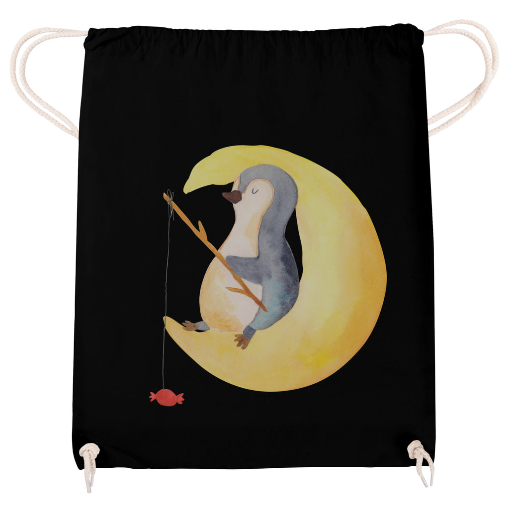 Sportbeutel Pinguin Mond Turnbeutel, Beutel, Sporttasche, Tasche, Stoffbeutel, Pinguin, Pinguine, Spruch, schlafen, Nachtruhe, Einschlafen, Schlafzimmer, Schlafstörungen, Gästezimmer