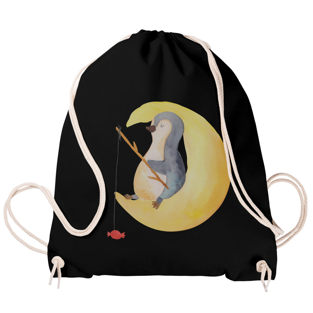 Sportbeutel Pinguin Mond Turnbeutel, Beutel, Sporttasche, Tasche, Stoffbeutel, Pinguin, Pinguine, Spruch, schlafen, Nachtruhe, Einschlafen, Schlafzimmer, Schlafstörungen, Gästezimmer