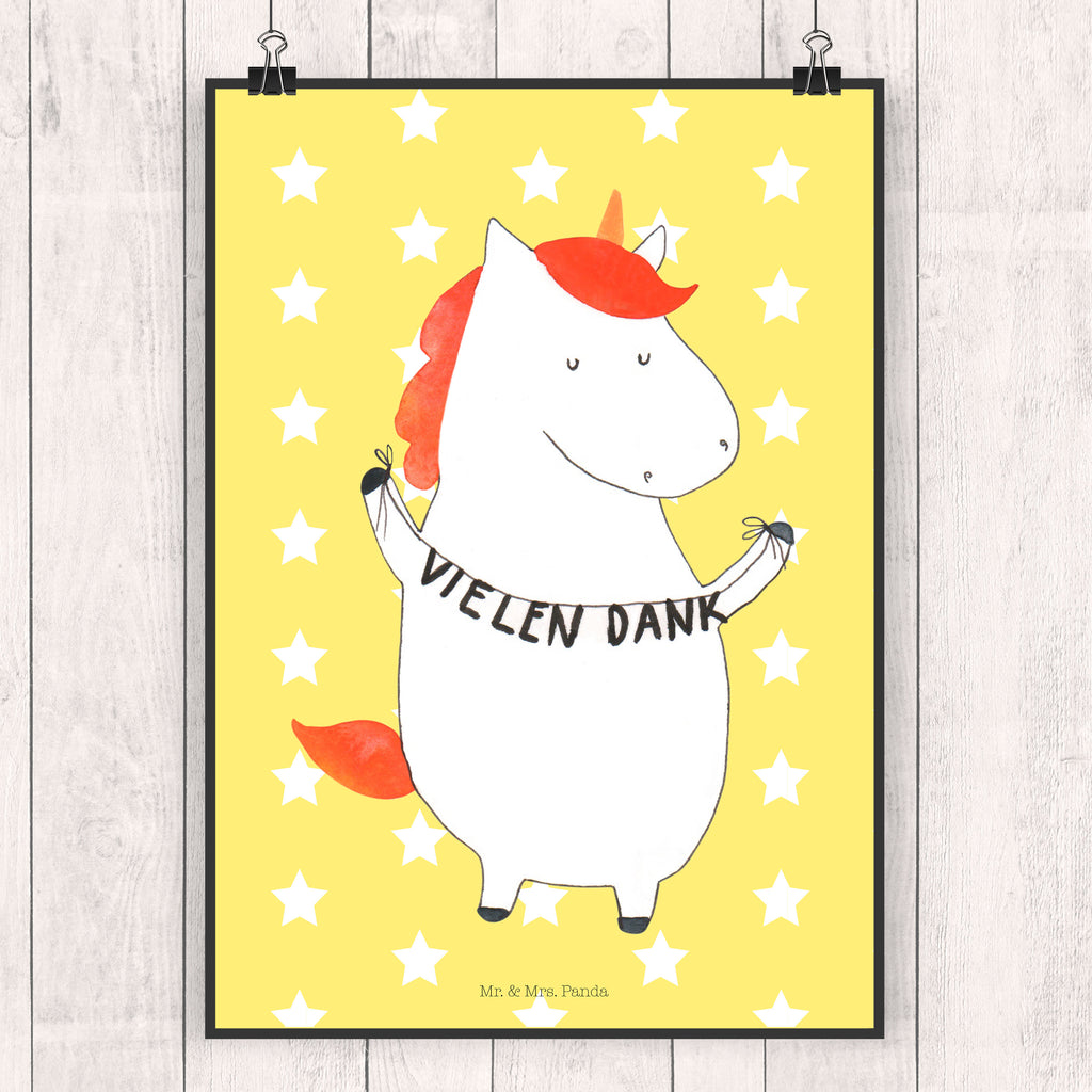 Poster Einhorn Vielen Dank Poster, Wandposter, Bild, Wanddeko, Küchenposter, Kinderposter, Wanddeko Bild, Raumdekoration, Wanddekoration, Handgemaltes Poster, Mr. & Mrs. Panda Poster, Designposter, Kunstdruck, Posterdruck, Einhorn, Einhörner, Einhorn Deko, Pegasus, Unicorn, Danke, vielen Dank, Dankeschön, Danksagung