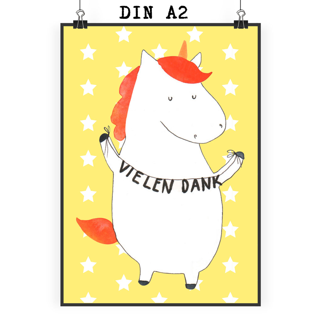 Poster Einhorn Vielen Dank Poster, Wandposter, Bild, Wanddeko, Küchenposter, Kinderposter, Wanddeko Bild, Raumdekoration, Wanddekoration, Handgemaltes Poster, Mr. & Mrs. Panda Poster, Designposter, Kunstdruck, Posterdruck, Einhorn, Einhörner, Einhorn Deko, Pegasus, Unicorn, Danke, vielen Dank, Dankeschön, Danksagung