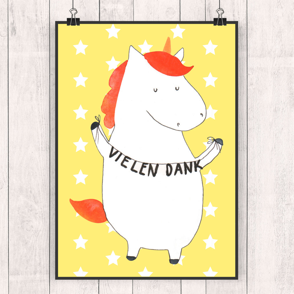 Poster Einhorn Vielen Dank Poster, Wandposter, Bild, Wanddeko, Küchenposter, Kinderposter, Wanddeko Bild, Raumdekoration, Wanddekoration, Handgemaltes Poster, Mr. & Mrs. Panda Poster, Designposter, Kunstdruck, Posterdruck, Einhorn, Einhörner, Einhorn Deko, Pegasus, Unicorn, Danke, vielen Dank, Dankeschön, Danksagung