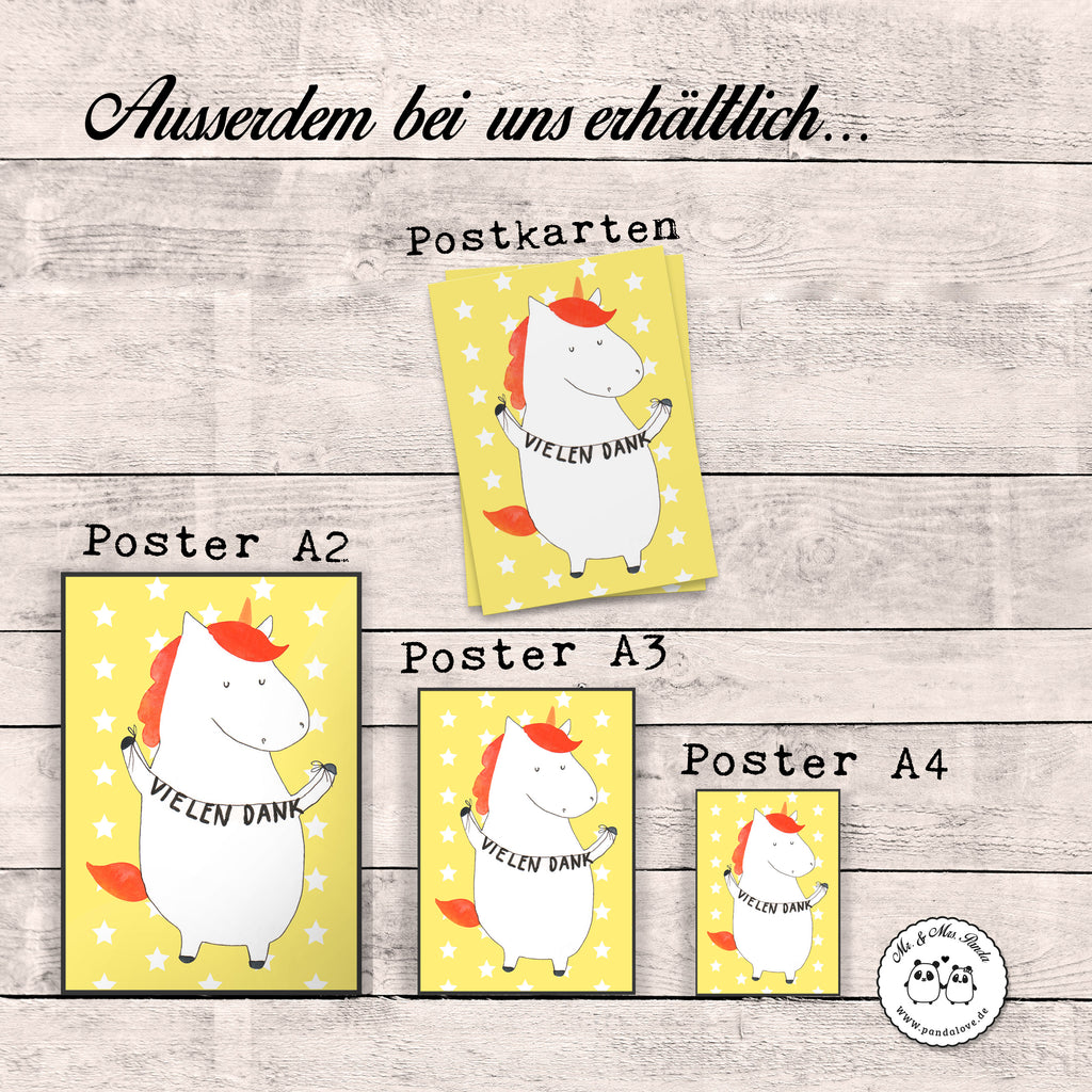 Poster Einhorn Vielen Dank Poster, Wandposter, Bild, Wanddeko, Küchenposter, Kinderposter, Wanddeko Bild, Raumdekoration, Wanddekoration, Handgemaltes Poster, Mr. & Mrs. Panda Poster, Designposter, Kunstdruck, Posterdruck, Einhorn, Einhörner, Einhorn Deko, Pegasus, Unicorn, Danke, vielen Dank, Dankeschön, Danksagung