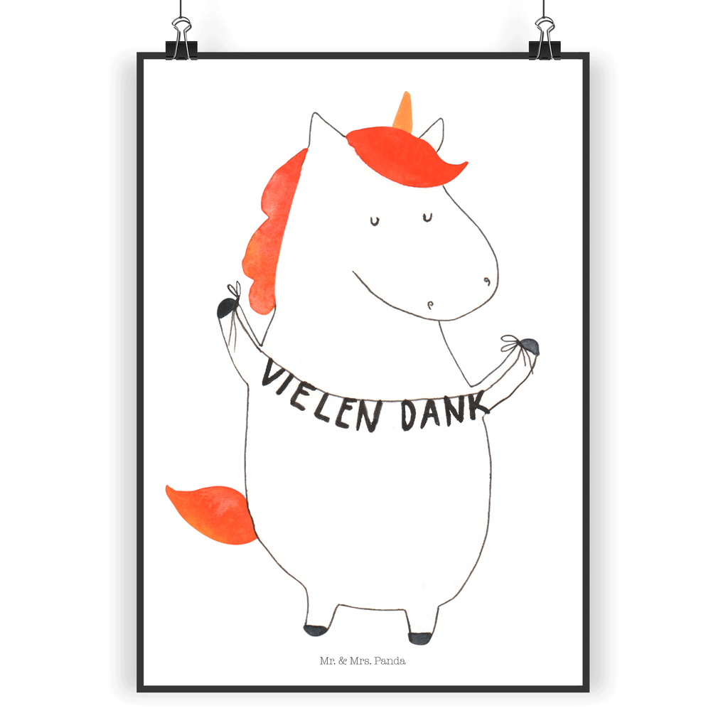 Poster Einhorn Vielen Dank Poster, Wandposter, Bild, Wanddeko, Küchenposter, Kinderposter, Wanddeko Bild, Raumdekoration, Wanddekoration, Handgemaltes Poster, Mr. & Mrs. Panda Poster, Designposter, Kunstdruck, Posterdruck, Einhorn, Einhörner, Einhorn Deko, Pegasus, Unicorn, Danke, vielen Dank, Dankeschön, Danksagung
