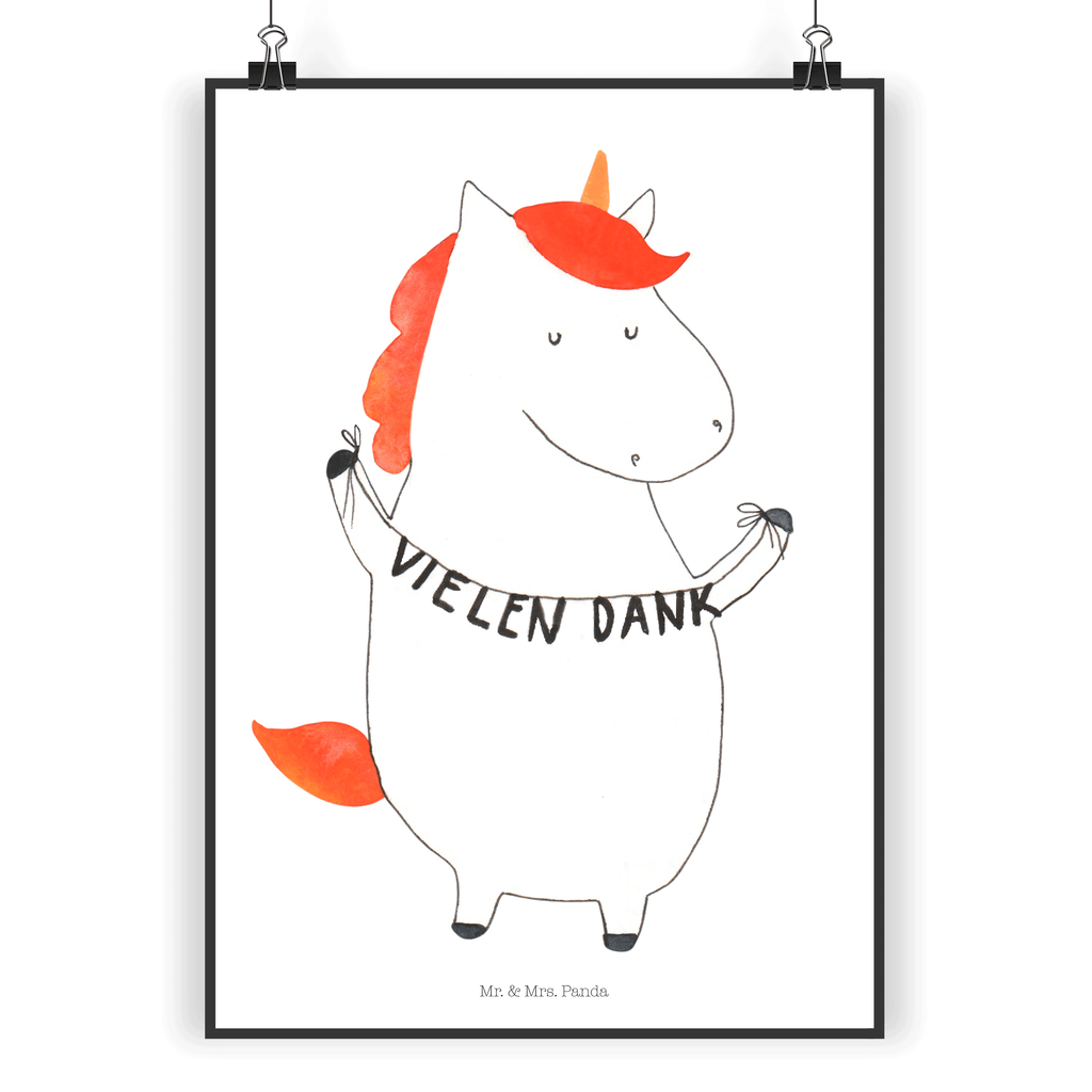 Poster Einhorn Vielen Dank Poster, Wandposter, Bild, Wanddeko, Küchenposter, Kinderposter, Wanddeko Bild, Raumdekoration, Wanddekoration, Handgemaltes Poster, Mr. & Mrs. Panda Poster, Designposter, Kunstdruck, Posterdruck, Einhorn, Einhörner, Einhorn Deko, Pegasus, Unicorn, Danke, vielen Dank, Dankeschön, Danksagung