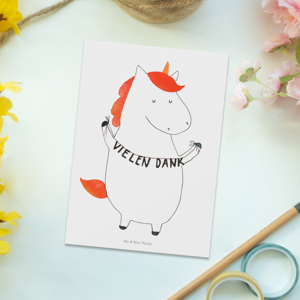 Postkarte Einhorn Vielen Dank Geschenkkarte, Grußkarte, Karte, Einladung, Ansichtskarte, Geburtstagskarte, Einladungskarte, Einhorn, Einhörner, Einhorn Deko, Pegasus, Unicorn, Danke, vielen Dank, Dankeschön, Danksagung