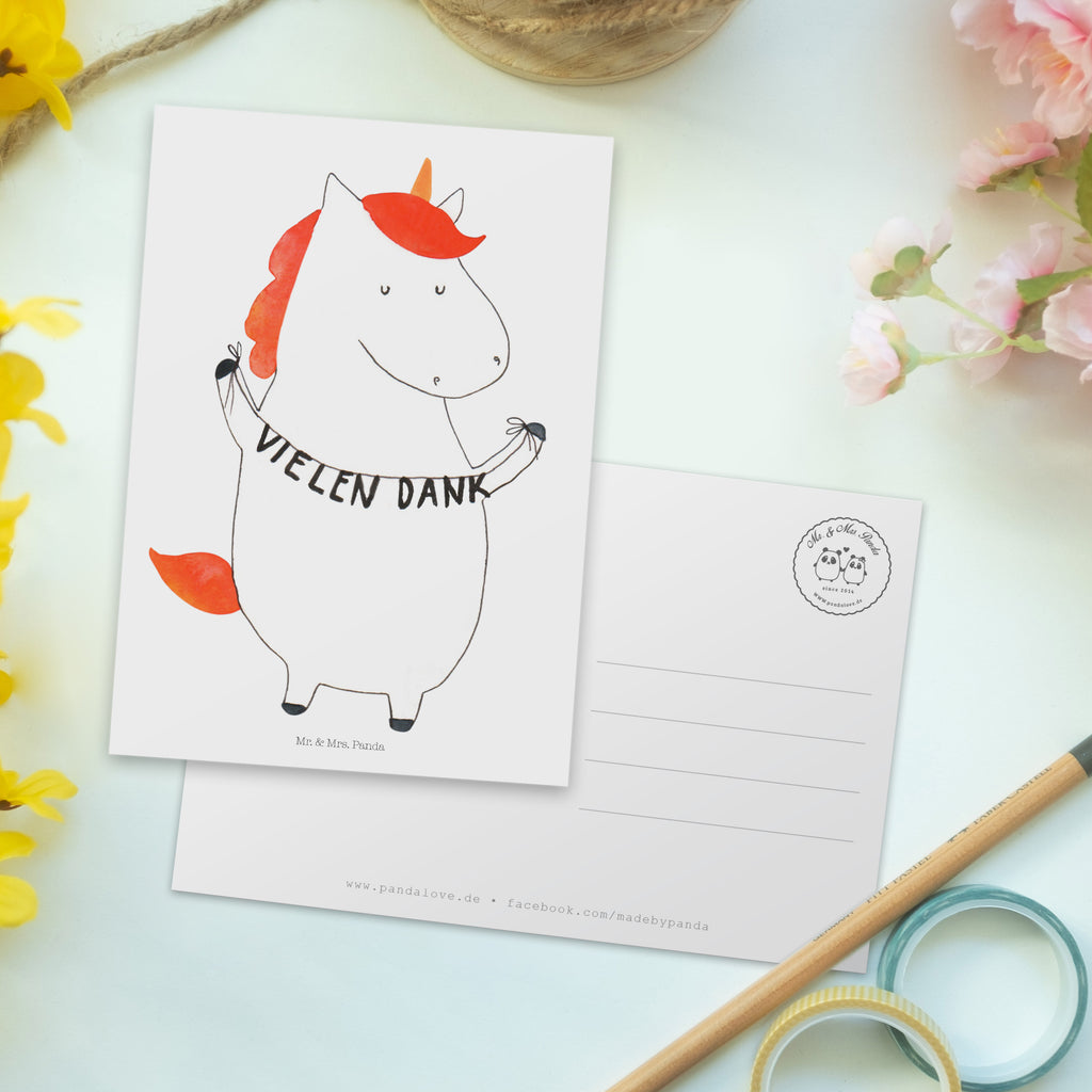 Postkarte Einhorn Vielen Dank Geschenkkarte, Grußkarte, Karte, Einladung, Ansichtskarte, Geburtstagskarte, Einladungskarte, Einhorn, Einhörner, Einhorn Deko, Pegasus, Unicorn, Danke, vielen Dank, Dankeschön, Danksagung