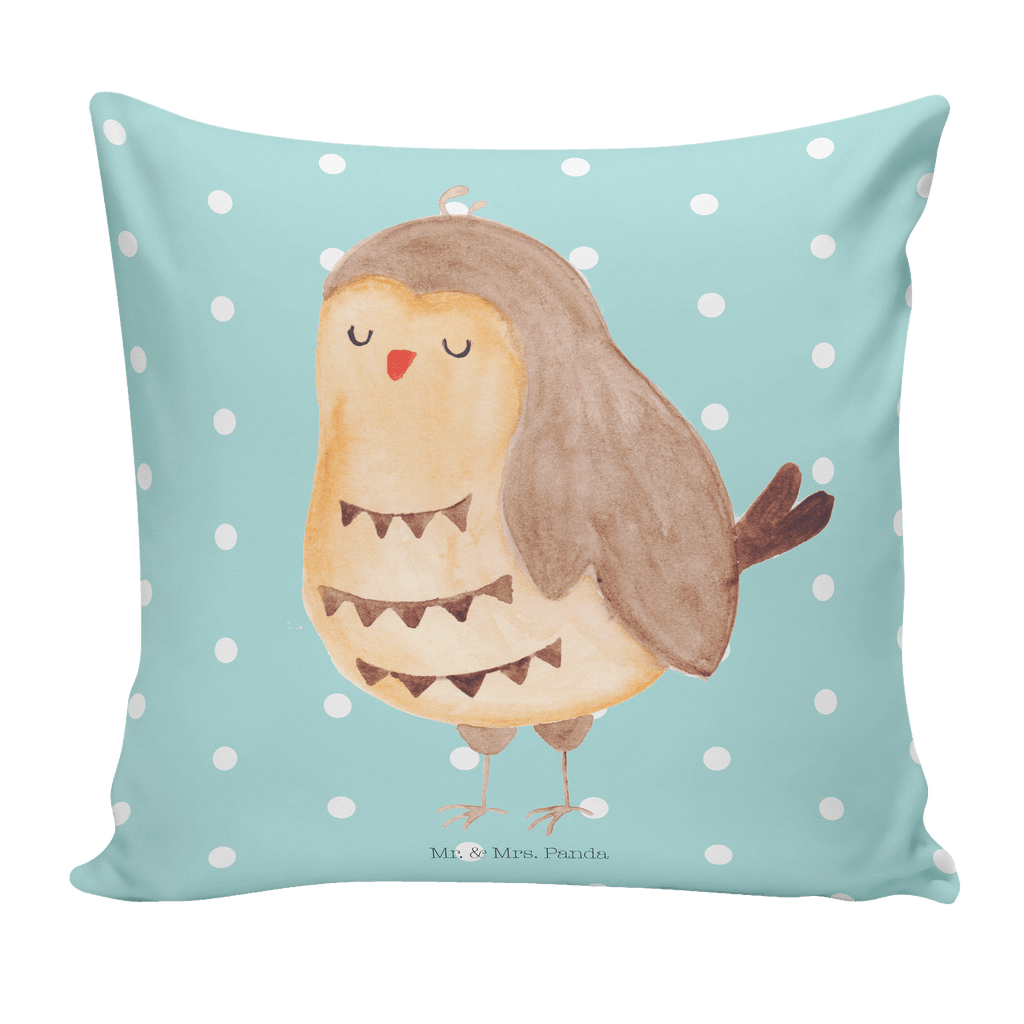 40x40 Kissen Eule Zufrieden Kissenhülle, Kopfkissen, Sofakissen, Dekokissen, Motivkissen, Eule, Eule Spruch, Eule deko, Owl, Liebe Spruch, Romantisch, Wortspiel lustig, Spruch schön, Geschenk Hochzeitstag