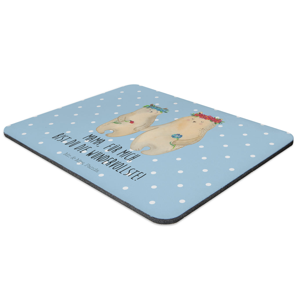 Mauspad Bären mit Blumenkranz Mousepad, Computer zubehör, Büroausstattung, PC Zubehör, Arbeitszimmer, Mauspad, Einzigartiges Mauspad, Designer Mauspad, Familie, Vatertag, Muttertag, Bruder, Schwester, Mama, Papa, Oma, Opa, Bär, Bären, Mutter, Mutti, Mami, Lieblingsmensch, Lieblingsmama, beste Mutter, weltbeste Mama, Geschenk Mama. Muttertag, Tochter, Kind, Kinder, Töchter, Family, Vorbild