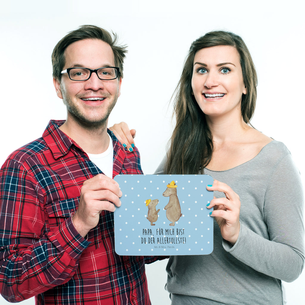 Mauspad Bären mit Hut Mousepad, Computer zubehör, Büroausstattung, PC Zubehör, Arbeitszimmer, Mauspad, Einzigartiges Mauspad, Designer Mauspad, Familie, Vatertag, Muttertag, Bruder, Schwester, Mama, Papa, Oma, Opa, Bär, Bären, Vater, Papi, Paps, Dad, Daddy, Lieblingsmensch, Sohn, Söhne, Kind, Kinder, Vater-Sohn, Family, Vorbild