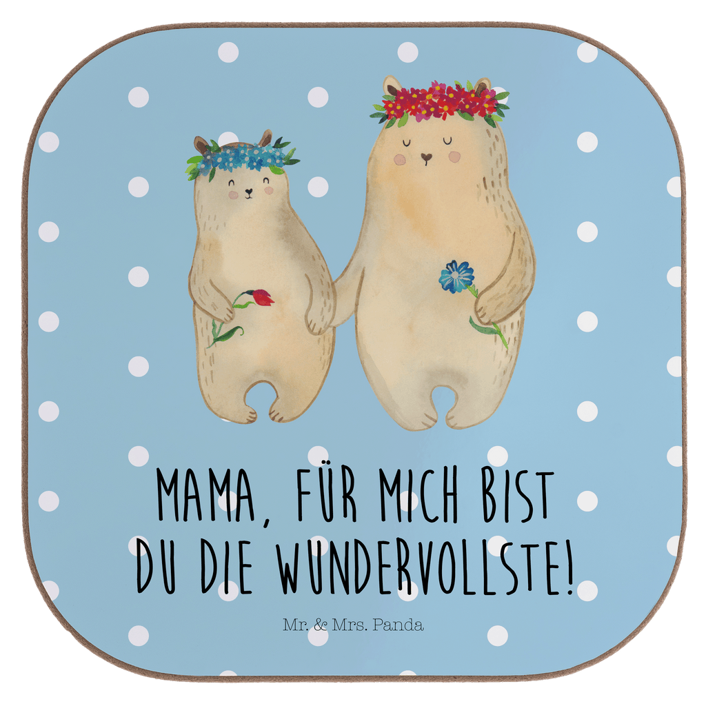 Quadratische Untersetzer Bären mit Blumenkranz Bierdeckel, Glasuntersetzer, Untersetzer Gläser, Getränkeuntersetzer, Familie, Vatertag, Muttertag, Bruder, Schwester, Mama, Papa, Oma, Opa, Bär, Bären, Mutter, Mutti, Mami, Lieblingsmensch, Lieblingsmama, beste Mutter, weltbeste Mama, Geschenk Mama. Muttertag, Tochter, Kind, Kinder, Töchter, Family, Vorbild