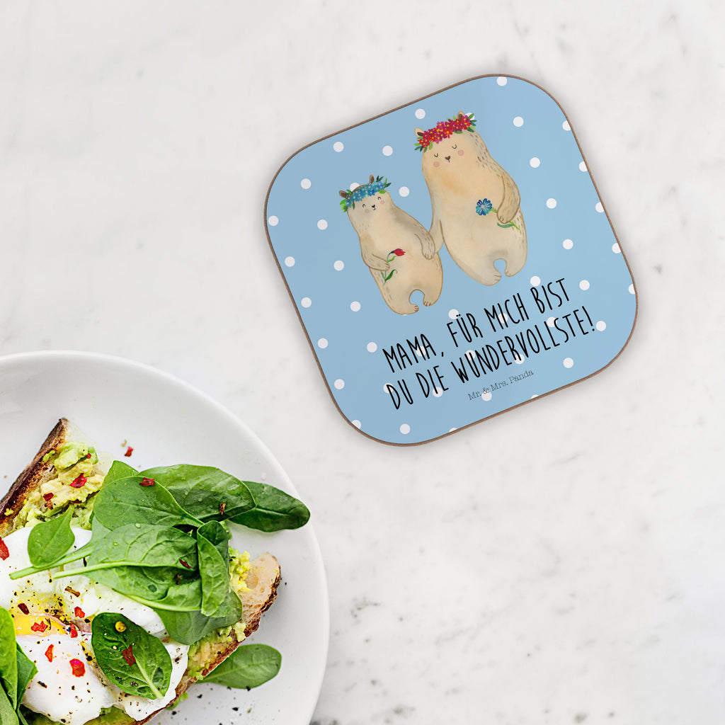 Quadratische Untersetzer Bären mit Blumenkranz Bierdeckel, Glasuntersetzer, Untersetzer Gläser, Getränkeuntersetzer, Familie, Vatertag, Muttertag, Bruder, Schwester, Mama, Papa, Oma, Opa, Bär, Bären, Mutter, Mutti, Mami, Lieblingsmensch, Lieblingsmama, beste Mutter, weltbeste Mama, Geschenk Mama. Muttertag, Tochter, Kind, Kinder, Töchter, Family, Vorbild