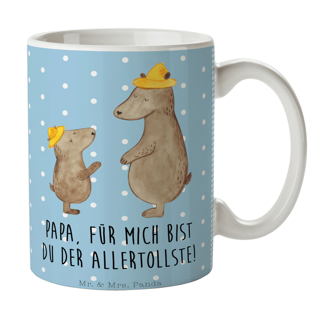 Tasse Bären mit Hut Bär, Bären, Vater, Papa, Vatertag, Papi, Paps, Dad, Daddy, Lieblingsmensch, Sohn, Söhne, Kind, Kinder, Vater-Sohn, Familie, Family, Vorbild Becher, Kaffeetasse, Kaffeebecher, Tee, Frühstück, Büro  Familie, Vatertag, Muttertag, Bruder, Schwester, Mama, Papa, Oma, Opa