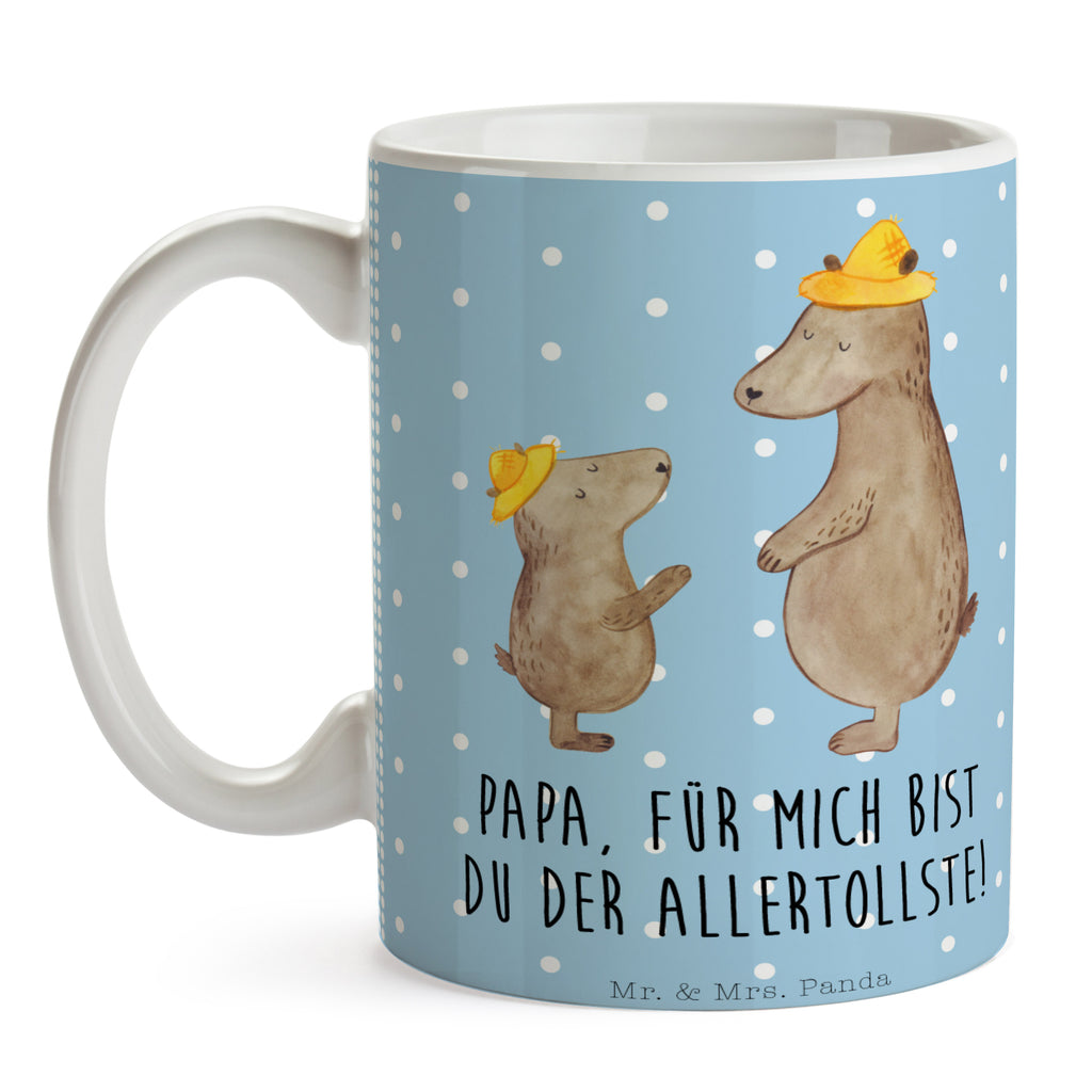 Tasse Bären mit Hut Bär, Bären, Vater, Papa, Vatertag, Papi, Paps, Dad, Daddy, Lieblingsmensch, Sohn, Söhne, Kind, Kinder, Vater-Sohn, Familie, Family, Vorbild Becher, Kaffeetasse, Kaffeebecher, Tee, Frühstück, Büro  Familie, Vatertag, Muttertag, Bruder, Schwester, Mama, Papa, Oma, Opa