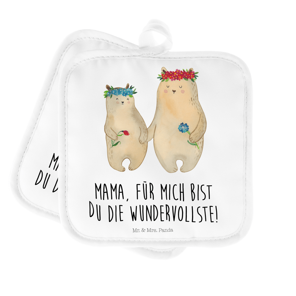 2er Set Topflappen  Bären mit Blumenkranz Topflappen, Topfuntersetzer, Ofenhandschuh, Topflappen Set, Topflappen lustig, Topflappen mit Spruch, Familie, Vatertag, Muttertag, Bruder, Schwester, Mama, Papa, Oma, Opa, Bär, Bären, Mutter, Mutti, Mami, Lieblingsmensch, Lieblingsmama, beste Mutter, weltbeste Mama, Geschenk Mama. Muttertag, Tochter, Kind, Kinder, Töchter, Family, Vorbild