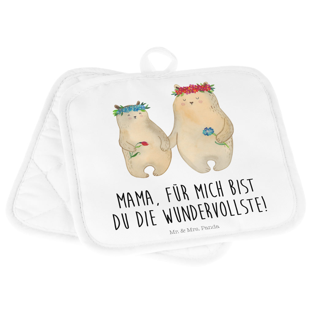 2er Set Topflappen  Bären mit Blumenkranz Topflappen, Topfuntersetzer, Ofenhandschuh, Topflappen Set, Topflappen lustig, Topflappen mit Spruch, Familie, Vatertag, Muttertag, Bruder, Schwester, Mama, Papa, Oma, Opa, Bär, Bären, Mutter, Mutti, Mami, Lieblingsmensch, Lieblingsmama, beste Mutter, weltbeste Mama, Geschenk Mama. Muttertag, Tochter, Kind, Kinder, Töchter, Family, Vorbild