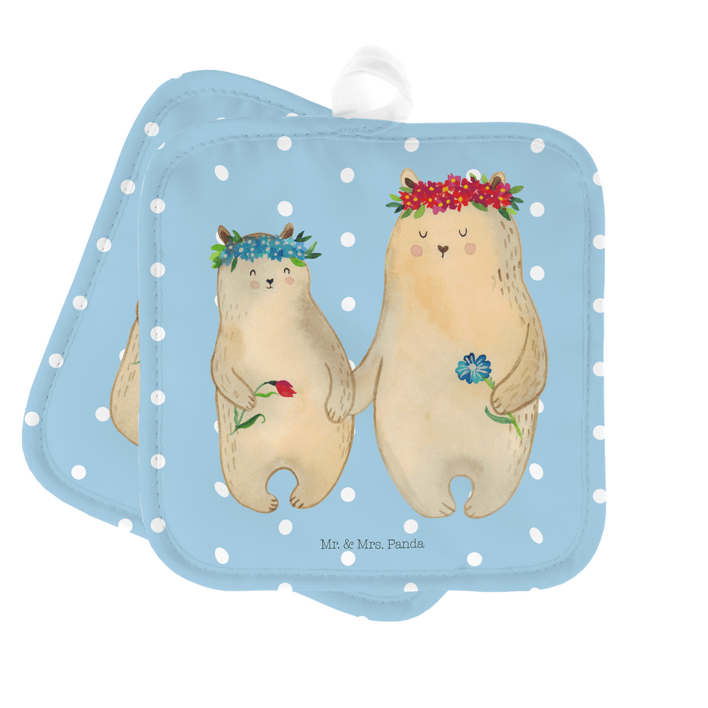 2er Set Topflappen  Bären mit Blumenkranz Topflappen, Topfuntersetzer, Ofenhandschuh, Topflappen Set, Topflappen lustig, Topflappen mit Spruch, Familie, Vatertag, Muttertag, Bruder, Schwester, Mama, Papa, Oma, Opa, Bär, Bären, Mutter, Mutti, Mami, Lieblingsmensch, Lieblingsmama, beste Mutter, weltbeste Mama, Geschenk Mama. Muttertag, Tochter, Kind, Kinder, Töchter, Family, Vorbild