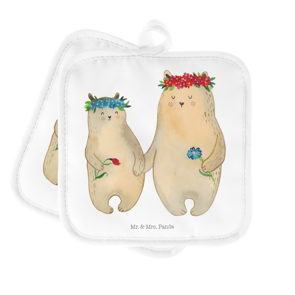2er Set Topflappen  Bären mit Blumenkranz Topflappen, Topfuntersetzer, Ofenhandschuh, Topflappen Set, Topflappen lustig, Topflappen mit Spruch, Familie, Vatertag, Muttertag, Bruder, Schwester, Mama, Papa, Oma, Opa, Bär, Bären, Mutter, Mutti, Mami, Lieblingsmensch, Lieblingsmama, beste Mutter, weltbeste Mama, Geschenk Mama. Muttertag, Tochter, Kind, Kinder, Töchter, Family, Vorbild