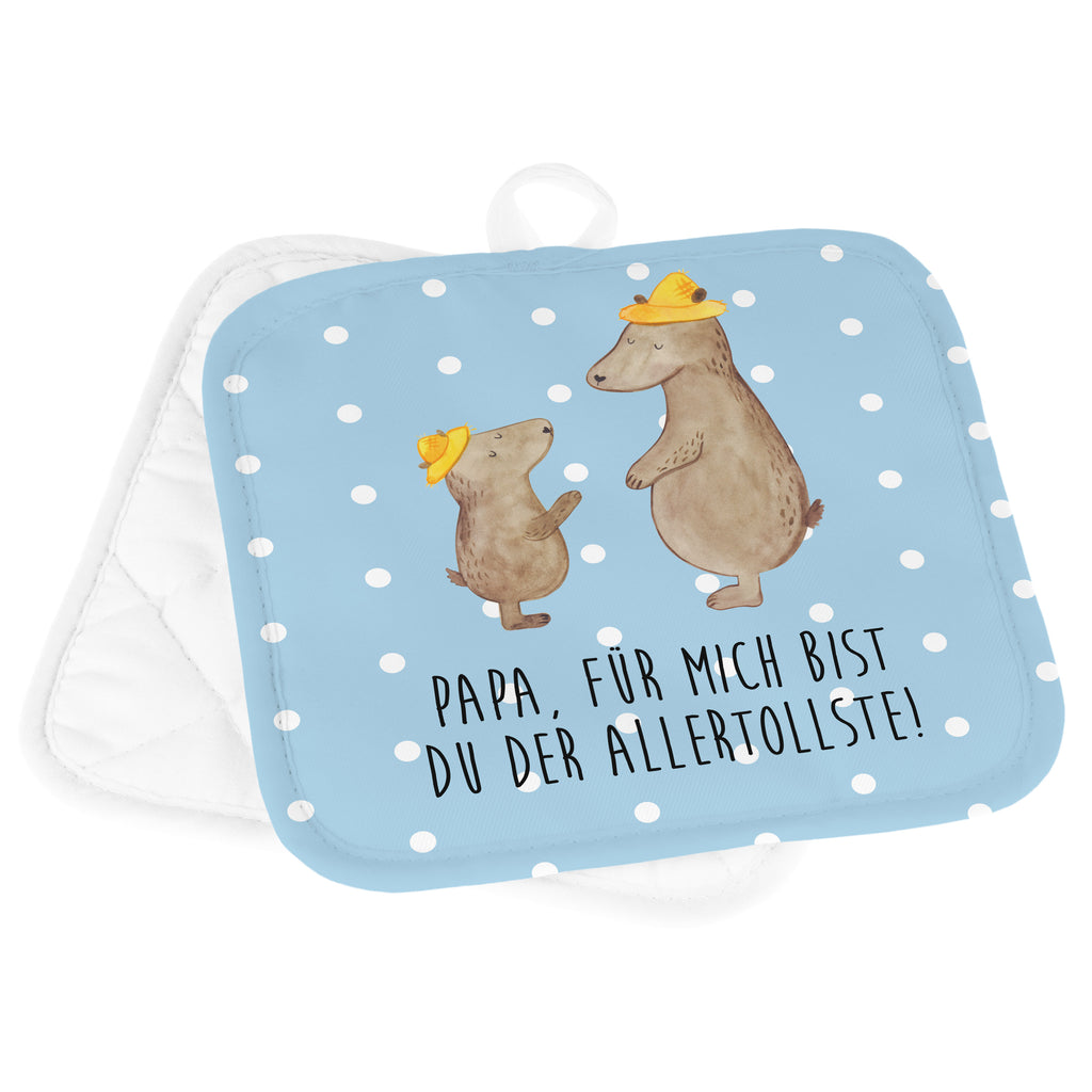 2er Set Topflappen  Bären mit Hut Topflappen, Topfuntersetzer, Ofenhandschuh, Topflappen Set, Topflappen lustig, Topflappen mit Spruch, Familie, Vatertag, Muttertag, Bruder, Schwester, Mama, Papa, Oma, Opa, Bär, Bären, Vater, Papi, Paps, Dad, Daddy, Lieblingsmensch, Sohn, Söhne, Kind, Kinder, Vater-Sohn, Family, Vorbild