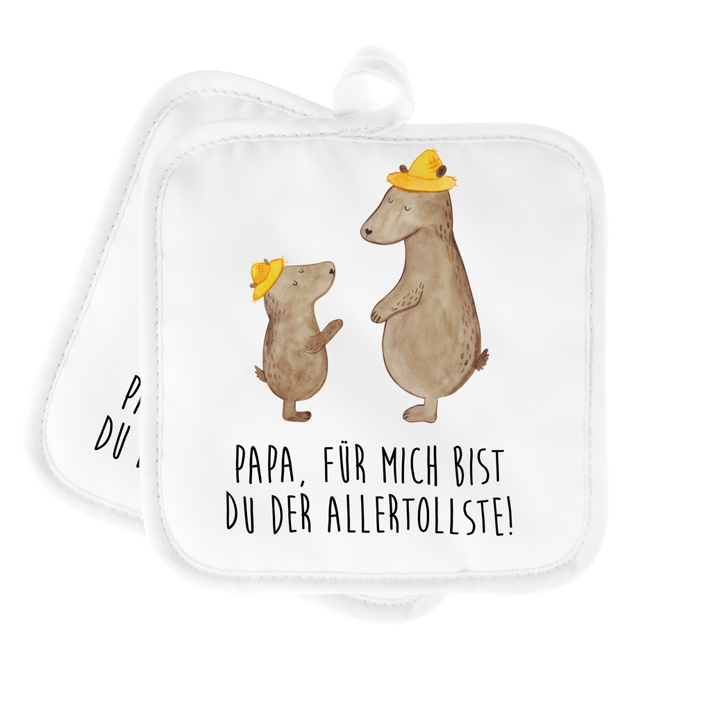 2er Set Topflappen  Bären mit Hut Topflappen, Topfuntersetzer, Ofenhandschuh, Topflappen Set, Topflappen lustig, Topflappen mit Spruch, Familie, Vatertag, Muttertag, Bruder, Schwester, Mama, Papa, Oma, Opa, Bär, Bären, Vater, Papi, Paps, Dad, Daddy, Lieblingsmensch, Sohn, Söhne, Kind, Kinder, Vater-Sohn, Family, Vorbild